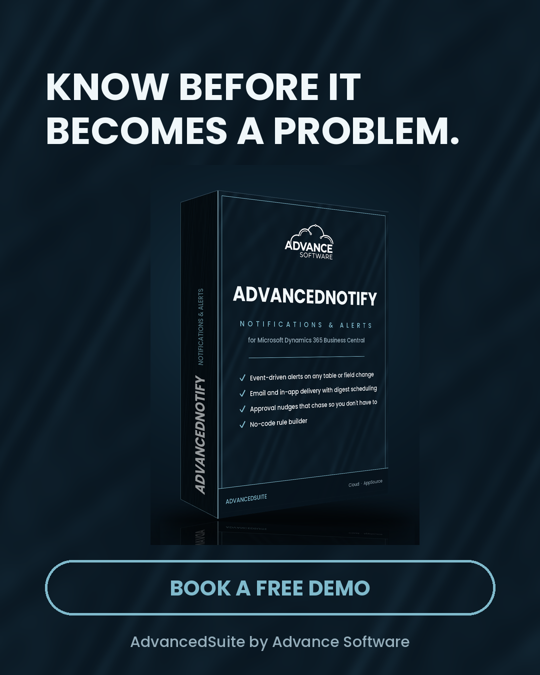 AdvancedNotify — notifications and alerts for Microsoft Dynamics 365 Business Central, by Advance Software